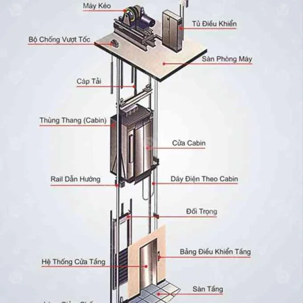 Thành Phần Cấu Tạo Thang Máy