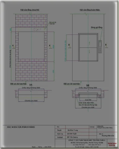 mặt cắt đứng hố thang thực phẩm